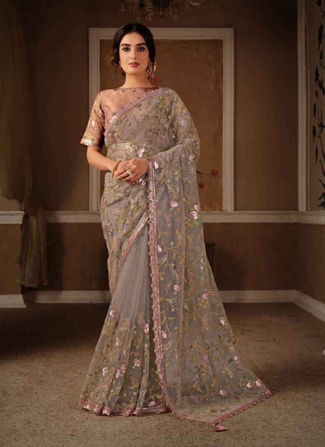 MAHOTSAV ERSHEEN Latest Fancy Designer Heavy Party wear Resham Zari Cord And Sequins Embroidery Work Saree collection